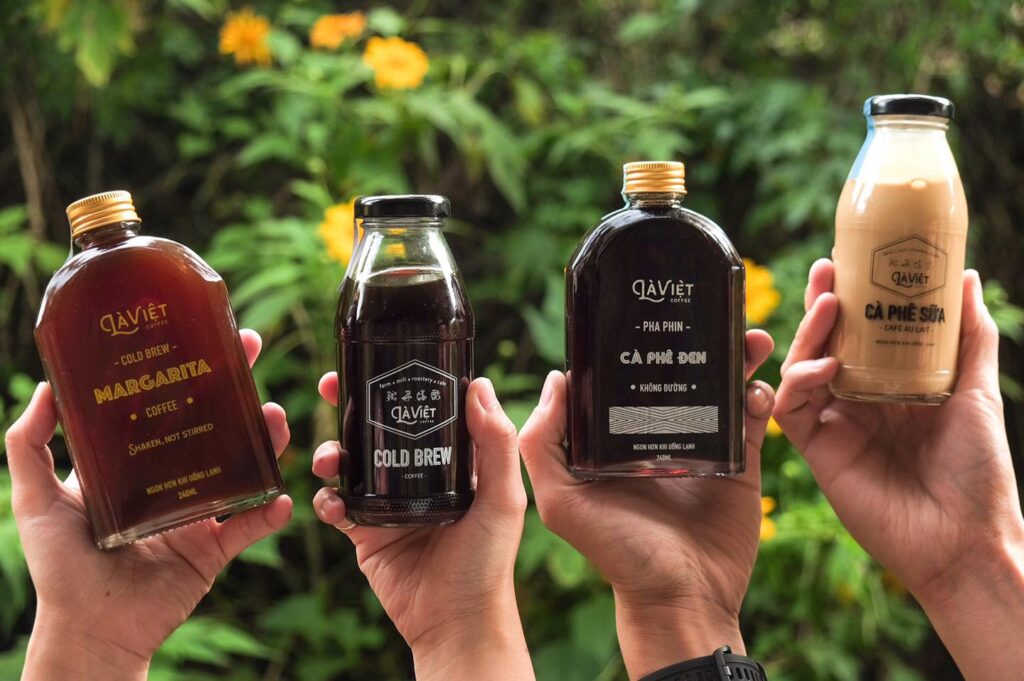cà phê dừa đóng chai