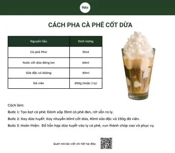 công thức pha cà phê cốt dừa